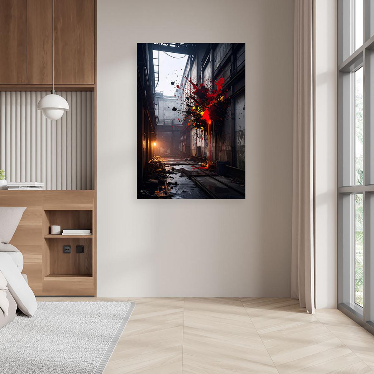 WANDBILD, Verlassene Industrieanlage - Grau, Textil (20/30cm) - Feeby