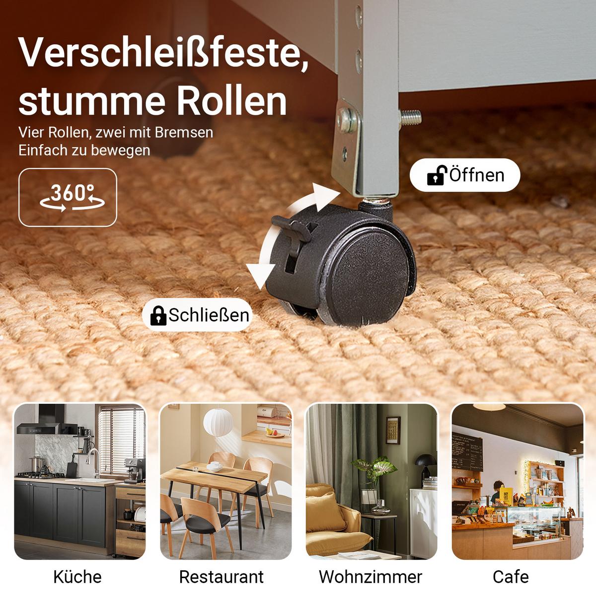 KÜCHENWAGEN Grau - Hellgrau, Holz/Holzwerkstoff (68/85/38cm) - SoBuy