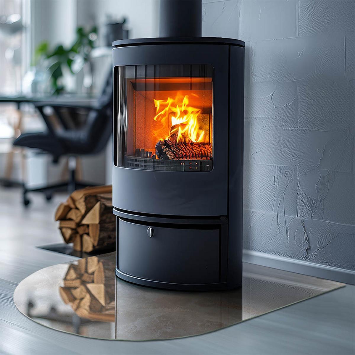 GLASPLATTE für Kamin 80x70 cm - Beige, Glas (80/70/0.4cm) - TULUP