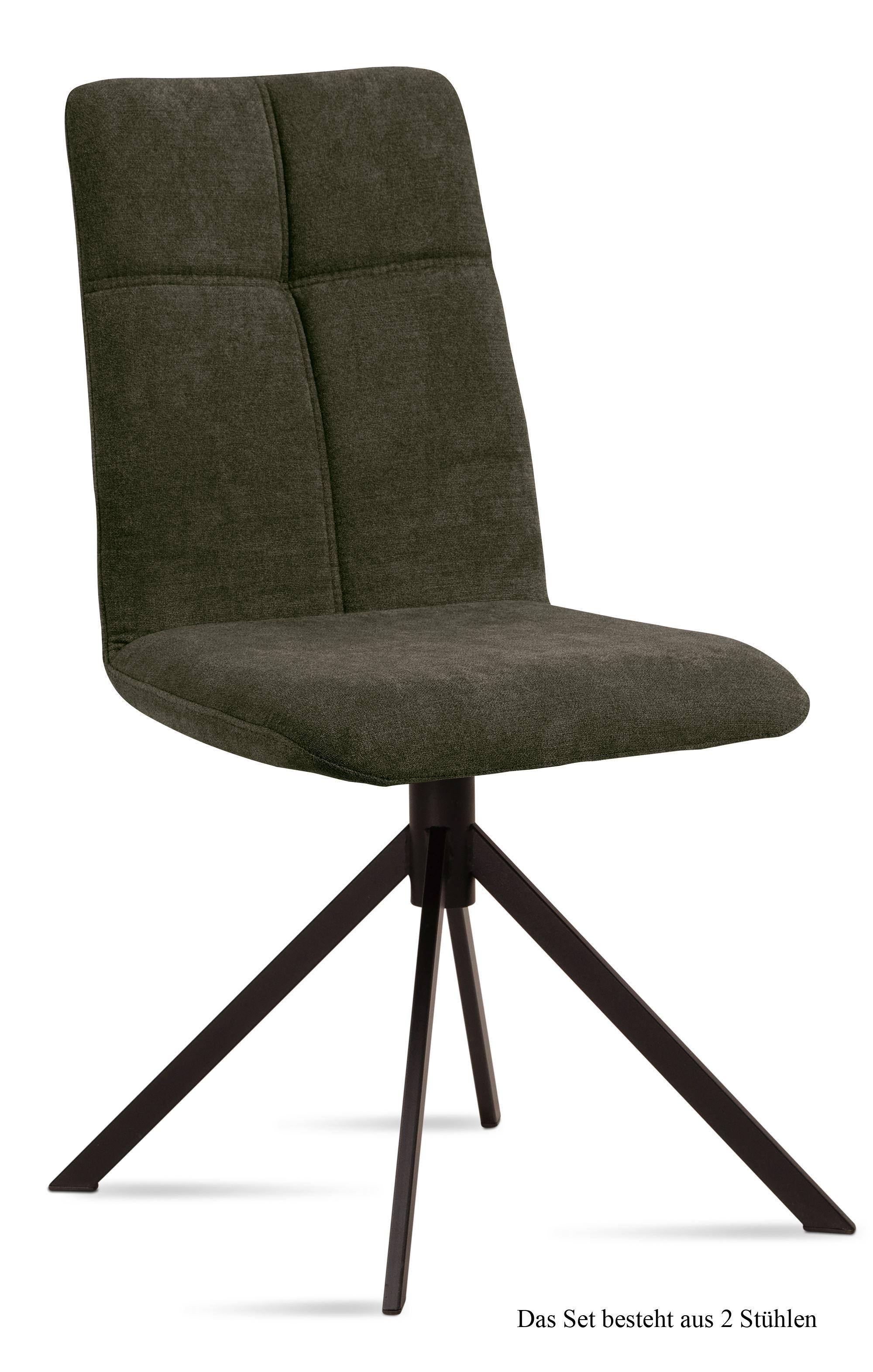 ESSZIMMERSTUHL (2er-Set) Drona 47x92x60 Schwarz/Khaki - Dunkelgrün/Schwarz, Kunststoff (60/92/47cm) - 58aufmkessel