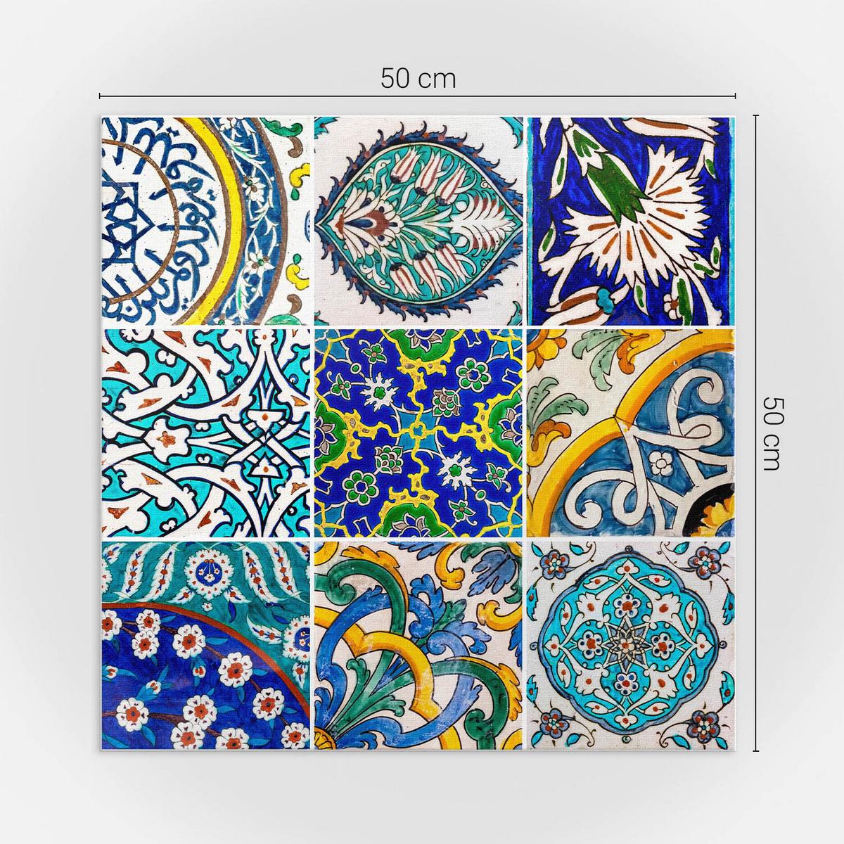 WANDPANEEL 4x 50x50 cm selbstklebend Cordalla - Dunkelblau, Kunststoff (50/1.6/50cm) - Wallfluent