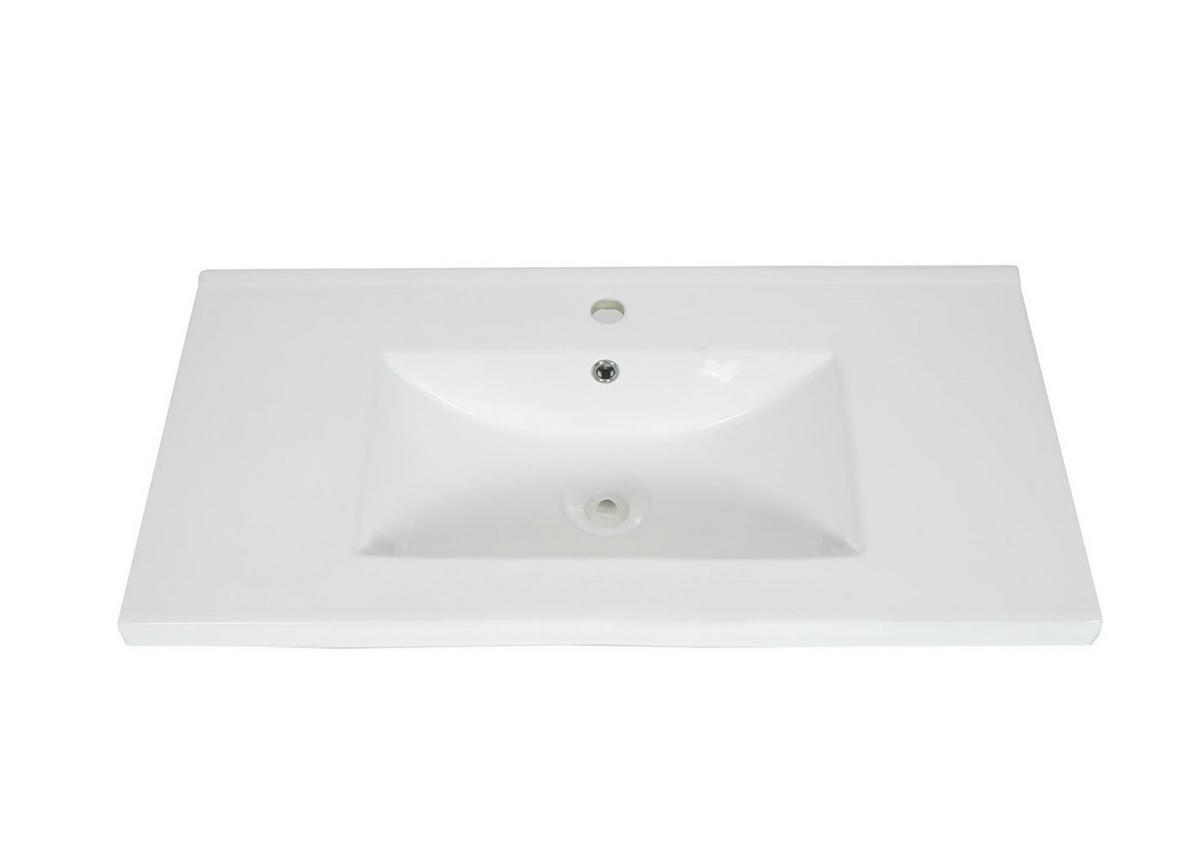 WASCHBECKEN eckig Weiß - Weiß, Keramik (81/17/47cm) - MCW