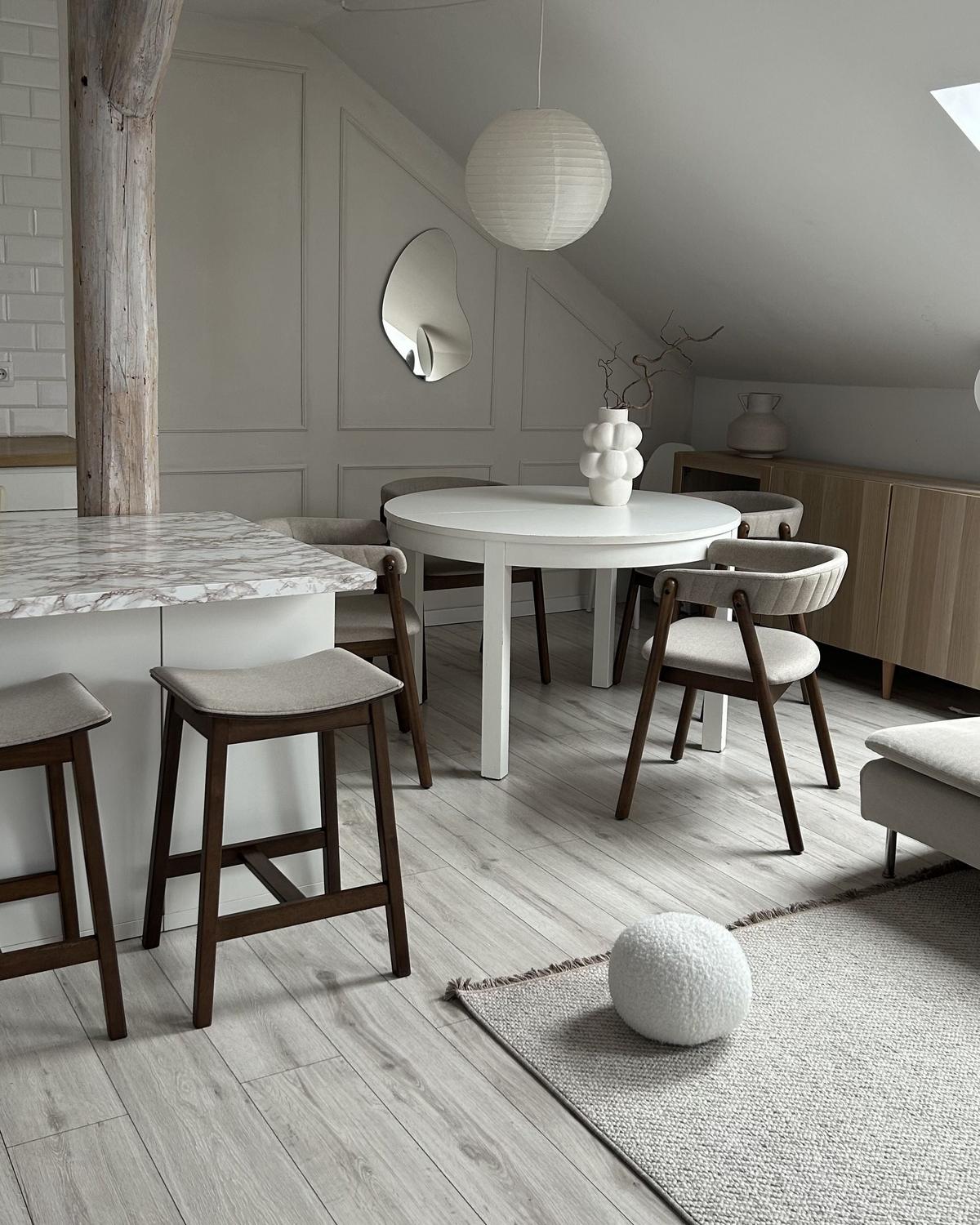 BARHOCKERN 2er-Set Beige Dixon - Beige/Dunkelbraun, Holz (45/63/39cm) - Beliani