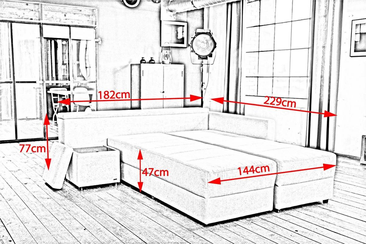 SCHLAFSOFA IDA Anthrazit Webstoff Mit Schlaffunktion - Anthrazit/Schwarz, Textil (287/229cm) - KAWOLA