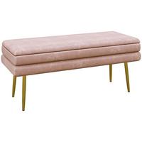 TRUHENBANK mit Stahlbeine, Rosa - Rosa, Kunststoff (37.5/42/100cm) - HOMCOM