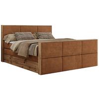 BOXSPRINGBETT ALBERO 2 KING DUO 180/200 Orange Strukture - H3 - Orange, Holz/Textil (180/200cm) - MKS
