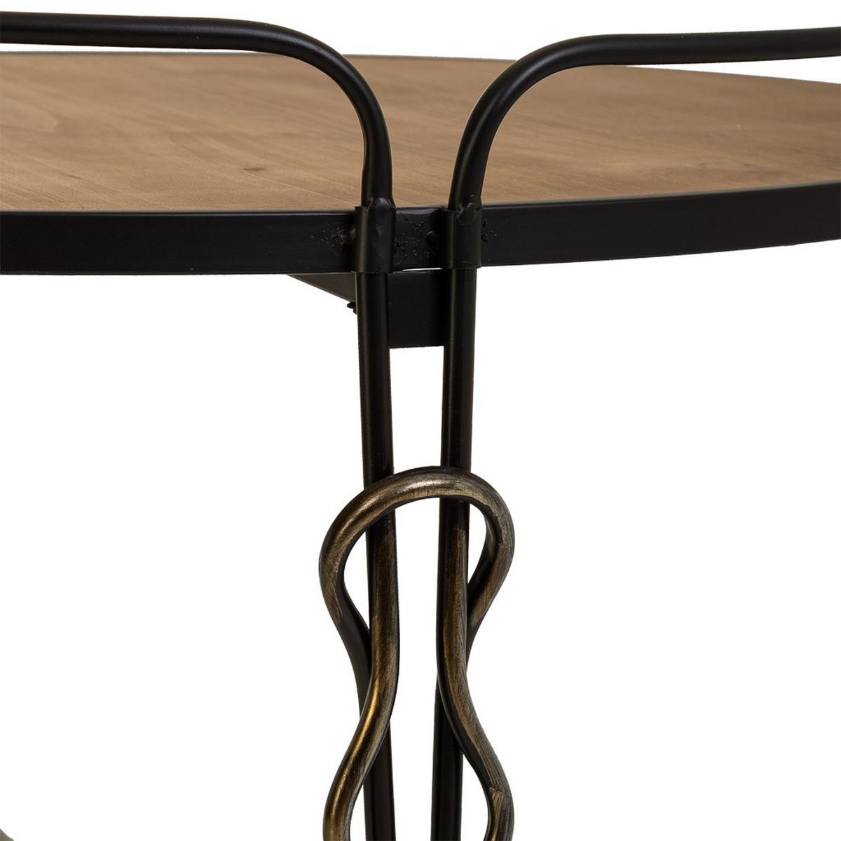 TISCH aus Metall und Holz, schwarz, 78x53cm - Schwarz, Holz (78/78/53cm) - Wanderlust