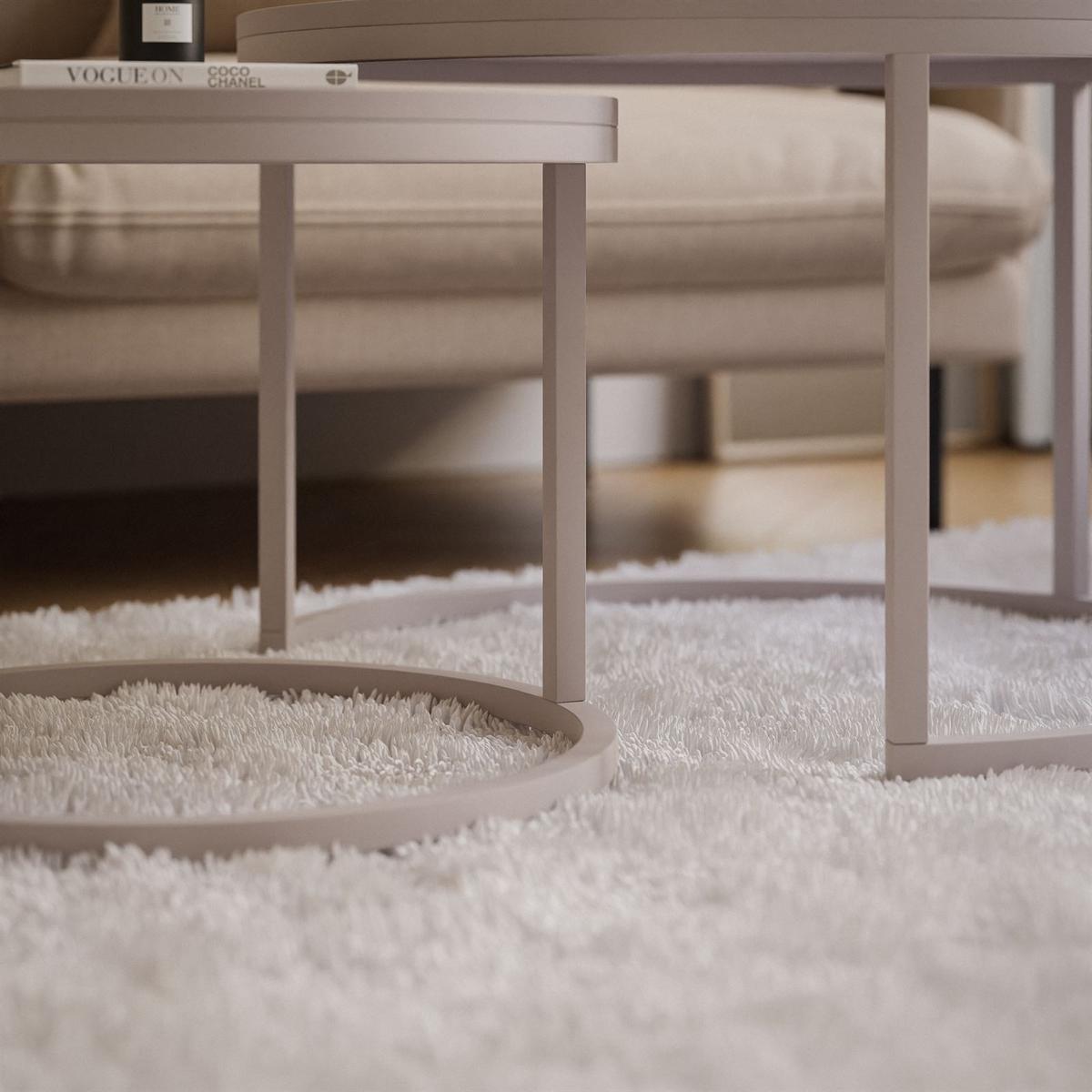 COUCHTISCH CIRI 2-in-1 MATT KASCHMIR - Beige/Weiß, Holzwerkstoff (70/70/48cm) - Lookway