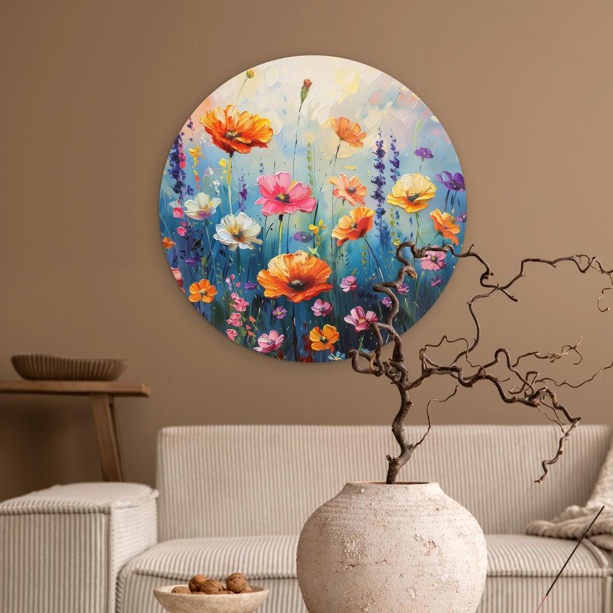 WANDBILD Blumen - Natur - Aquarell - Kunst Wanddeko Schlafzimmer 60x60 cm - Multicolor, Kunststoff (60/60cm) - MuchoWow