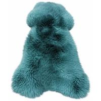 LAMMFELL Öko bunt gefärbt weich Fell Teppich Teal ca. 90 cm - Dunkelgrün, Fell (50/90cm) - Provellus