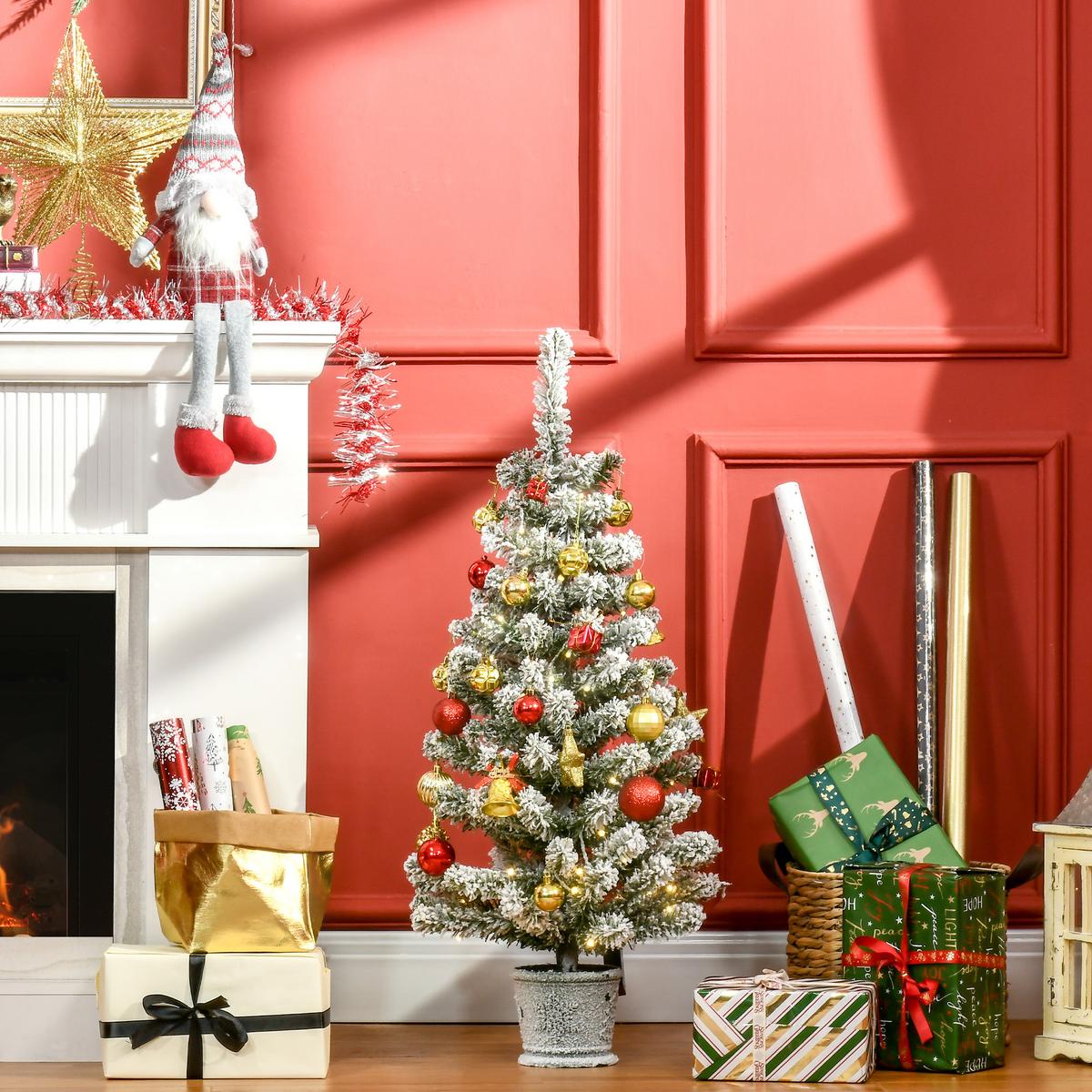 KÜNSTLICHER Weihnachtsbaum mit LED-Leuchten, 90 cm Christbaum mit 116 Spitzen - Grün, Kunststoff (90cm) - HOMCOM