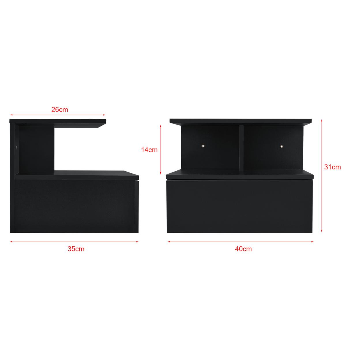 WANDSCHRANK Amberg - Schwarz, Holzwerkstoff (40/31/35cm) - [en.casa]