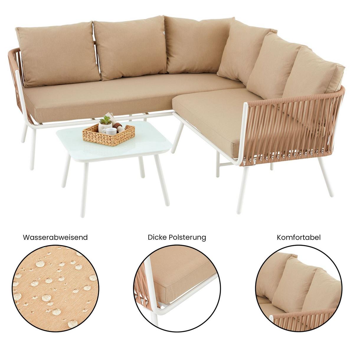 GARTENMÖBEL-SET JAKARTA - Beige, Metall - IDIMEX