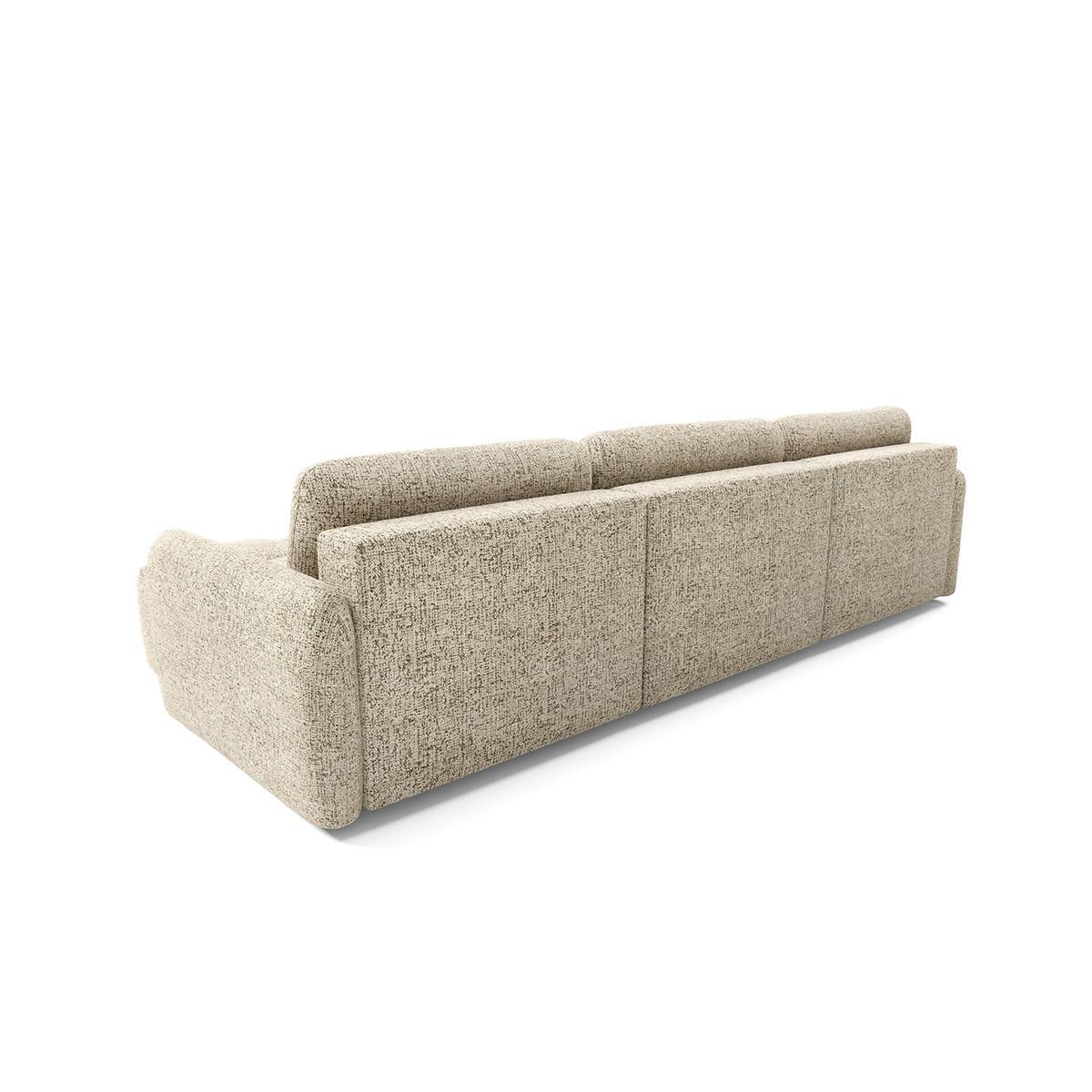 PANORAMASOFA 5 Sitzplätze Beige meliert - Beige, Holz (240/95/165cm) - Petits-meubles