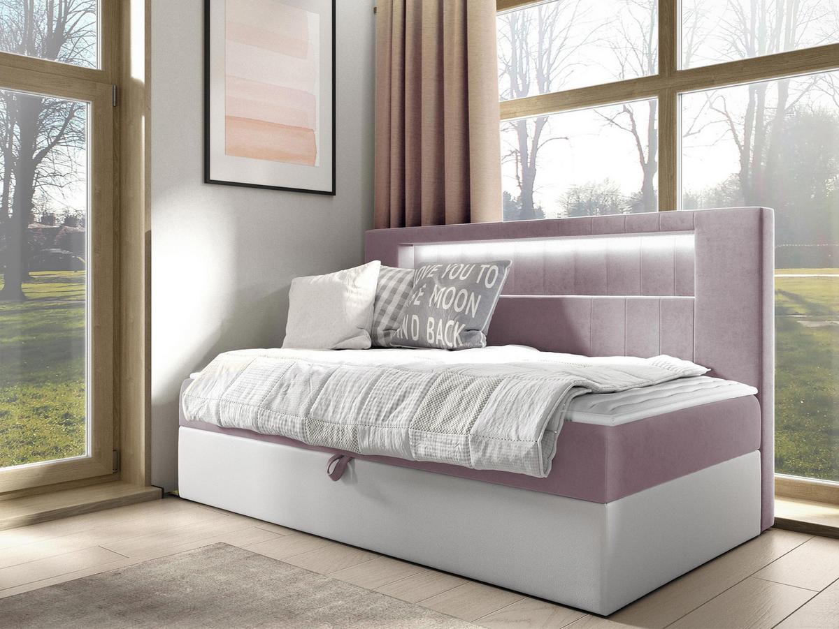 BOXBETT Gold Junior 2 - H3 - Weiß/Rosa, Holz (90/200cm) - MIRJAN24