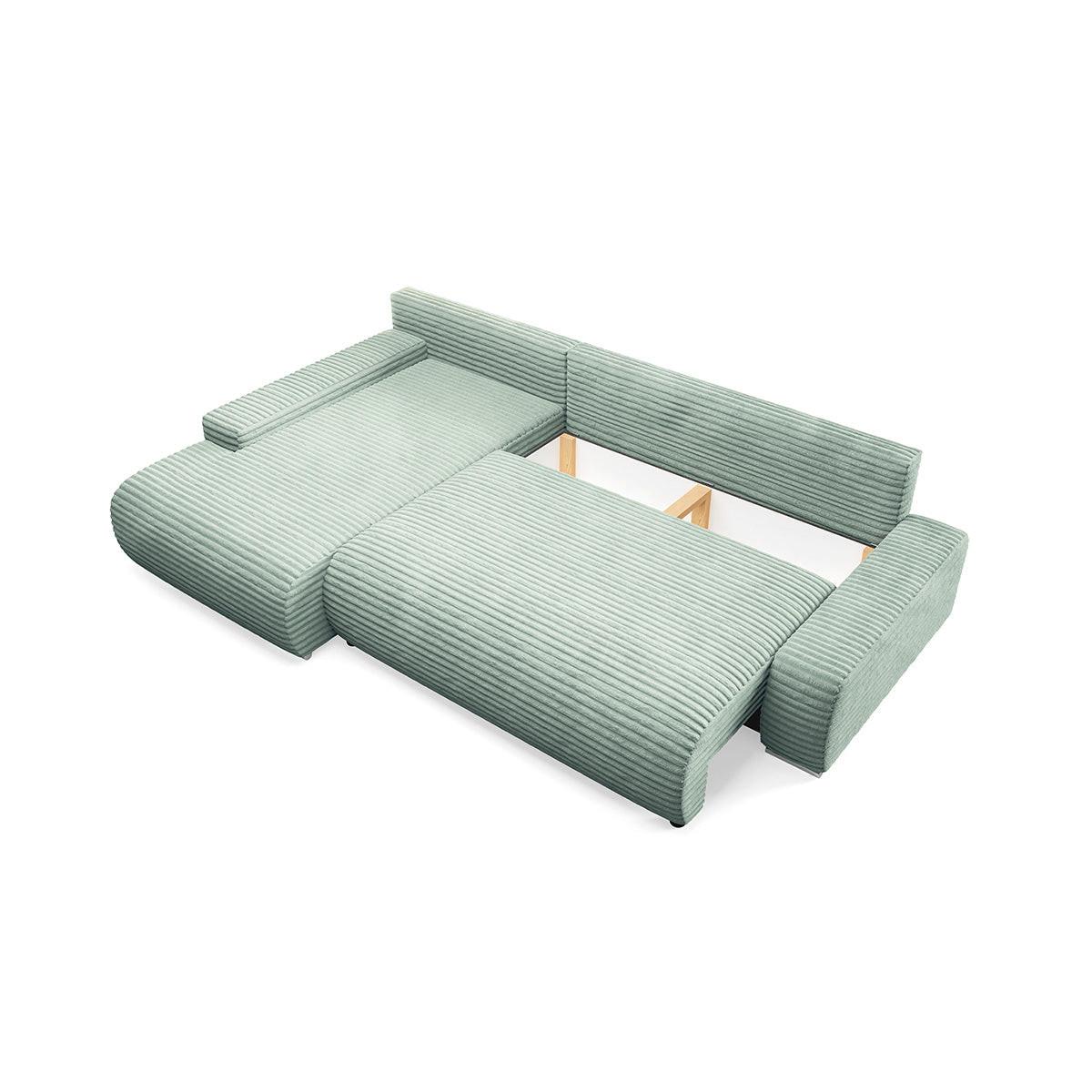 ECKSOFA Ivana 3 Sitzplätze Hellgrün - Grün, Holz (265/172cm) - Petits-meubles