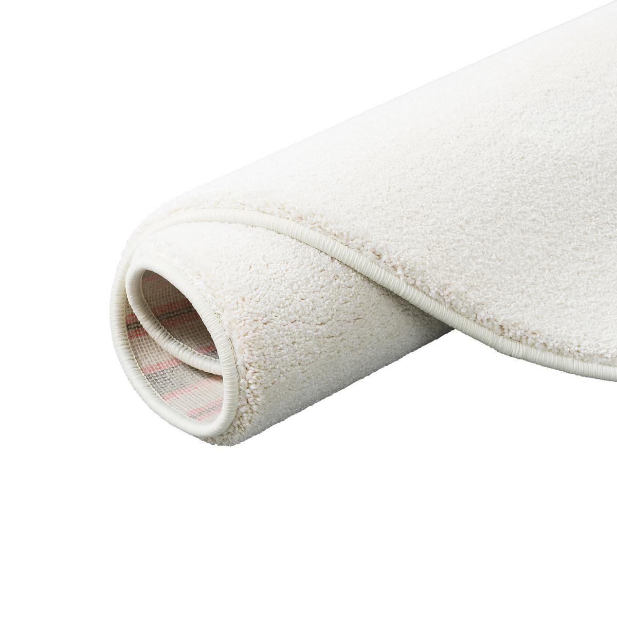 HOCHFLOR LUXUS VELOURS TEPPICH TOUCH RUND - Creme, Textil (100/100cm) - Snapstyle