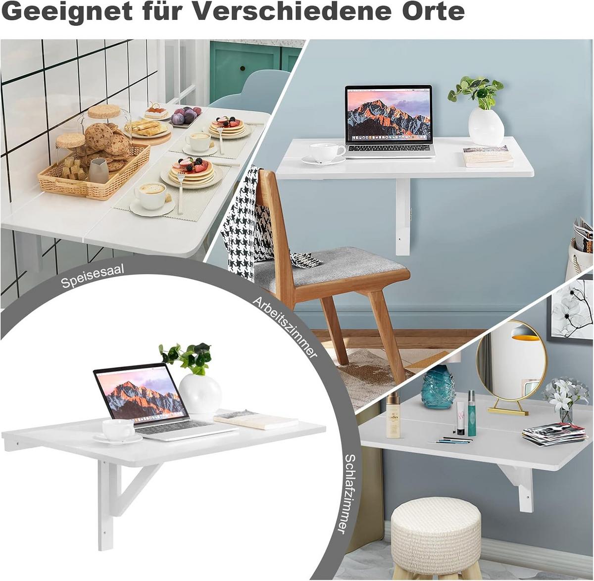 COMPUTERTISCH Weiß - Weiß, Holzwerkstoff (60/80/45cm) - COSTWAY