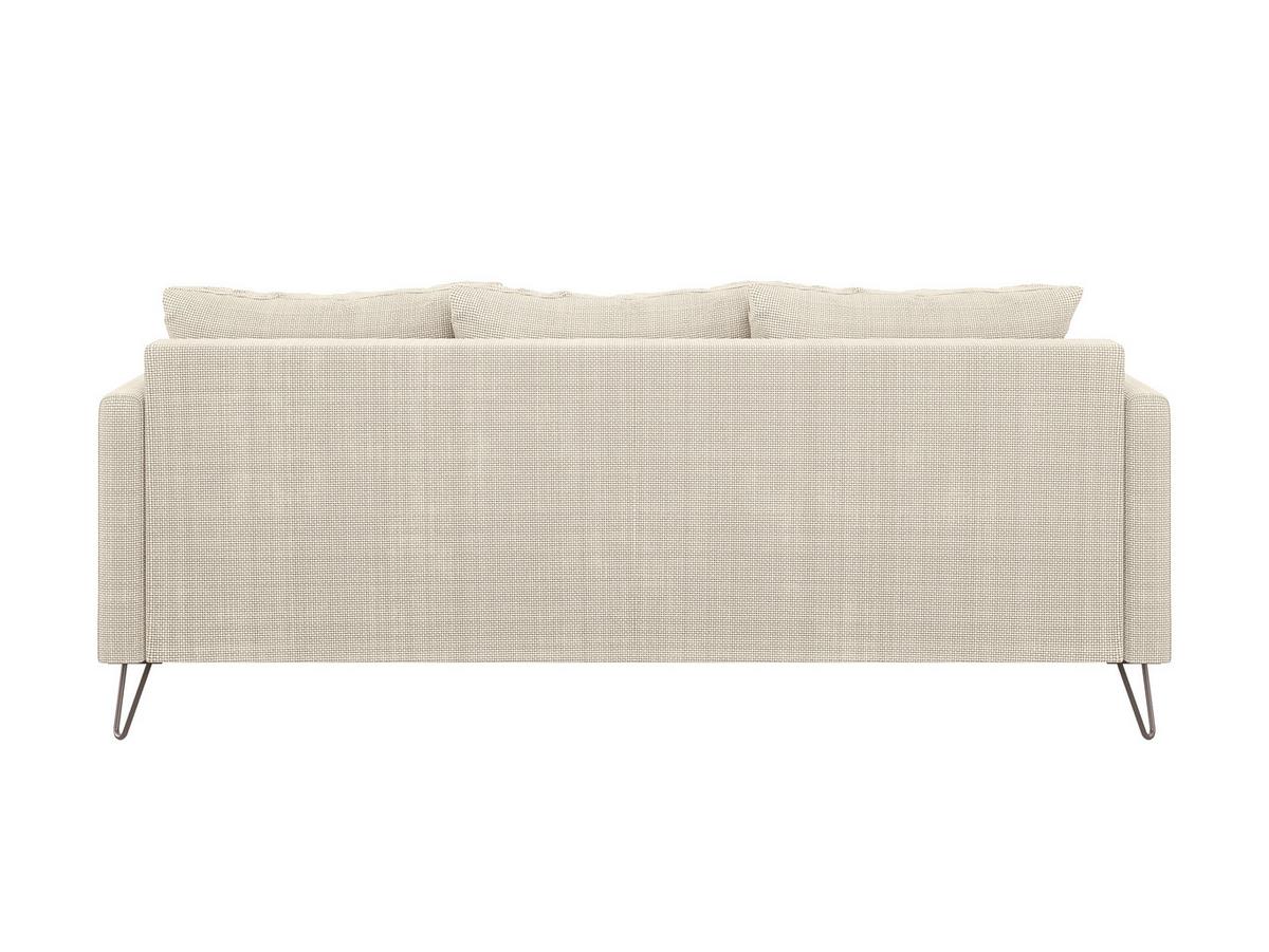 3-SITZER-SOFA Harmony Beige Chenille - Beige/Schwarz, Textil/Metall (200/85/100cm) - S-Style Möbel