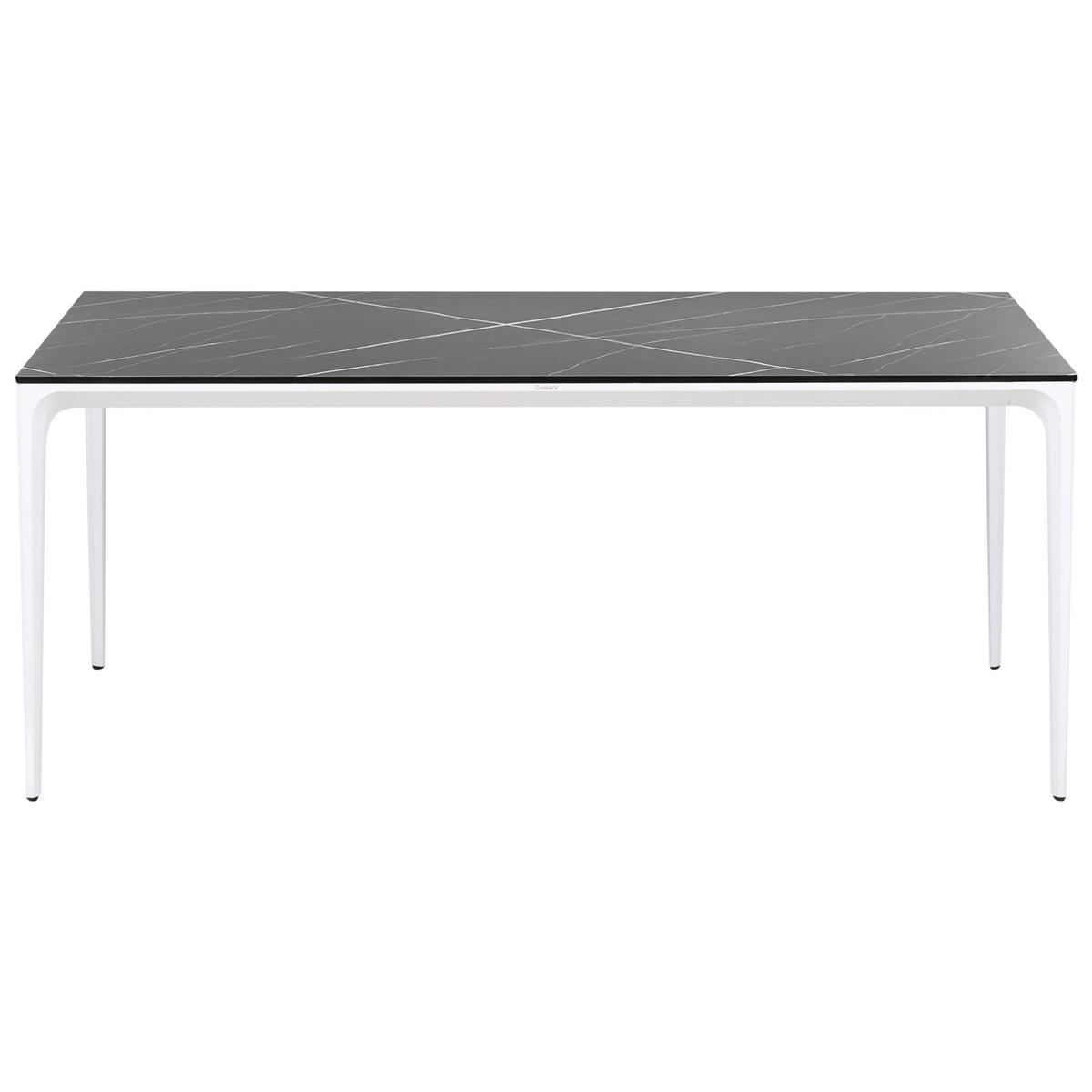 GARTENTISCH 180/90 cm Marmor Optik Schwarzer Marmor Sovareto - Schwarz, Kunststoff (180/90/75cm) - Beliani