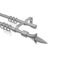 GARDINENSTANGE / TELESKOPSTANGE Hera Lily 70-120 cm, 2-läufig, 16/13 mm Ø Silbergrau - Silberfarben/Alufarben, Kunststoff/Metall (120cm) - INTERDECO