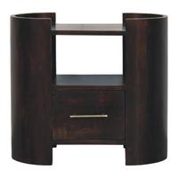 NACHTTISCH mit Samt-Mokka-Finish, 1 Schublade, 1 offene Ablage, dunkelbraun - Dunkelbraun, Holz (55/50/30cm) - Artisan Furniture