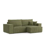 ECKSOFA CAVO mit Schlaffunktion Grün im Tilia Stoff - Schwarz/Grün, Holz/Holzwerkstoff (255/148cm) - AltaBeds