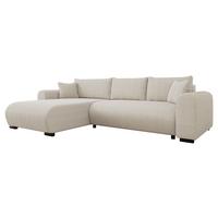 ECKSOFA Merkos Cord - Schwarz/Naturfarben, Holz/Textil (285/188cm) - MIRJAN24