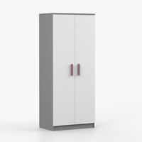 DREHTÜRENSCHRANK 80/192/50 cm 2-türig Jonas II 06 Grau/Weiß + erikafarbene Griffe - Zwetschgefarben/Weiß, Holz/Holzwerkstoff (80/192/50cm) - imoebel24