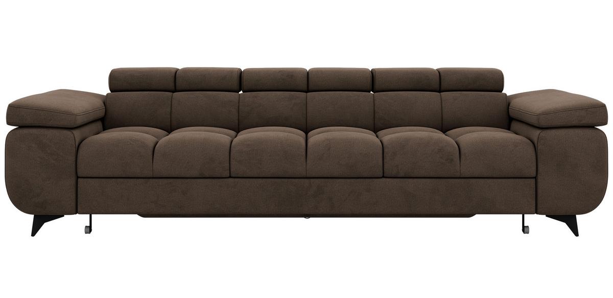 3-SITZER SOFA NIDELLO - Braun Velvet - Schwarz/Braun, Textil/Metall (260/70/97cm) - MKS