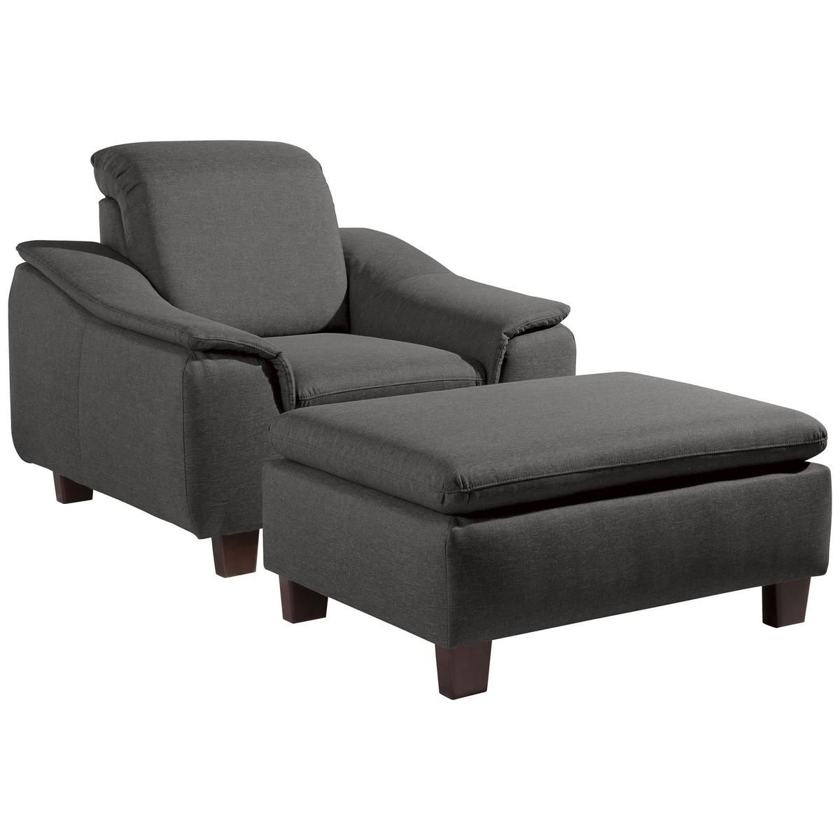 POLSTERSESSEL Kaylil Flachgewebe anthrazit - Anthrazit, Kunststoff (87/82/100cm) - 58aufmkessel