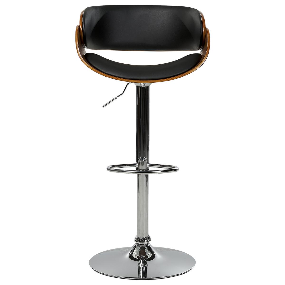 BARSTUHL 2er-Set Kunstleder drehbar SchwarzBaku - Schwarz, Kunststoff (53/85/45cm) - Beliani