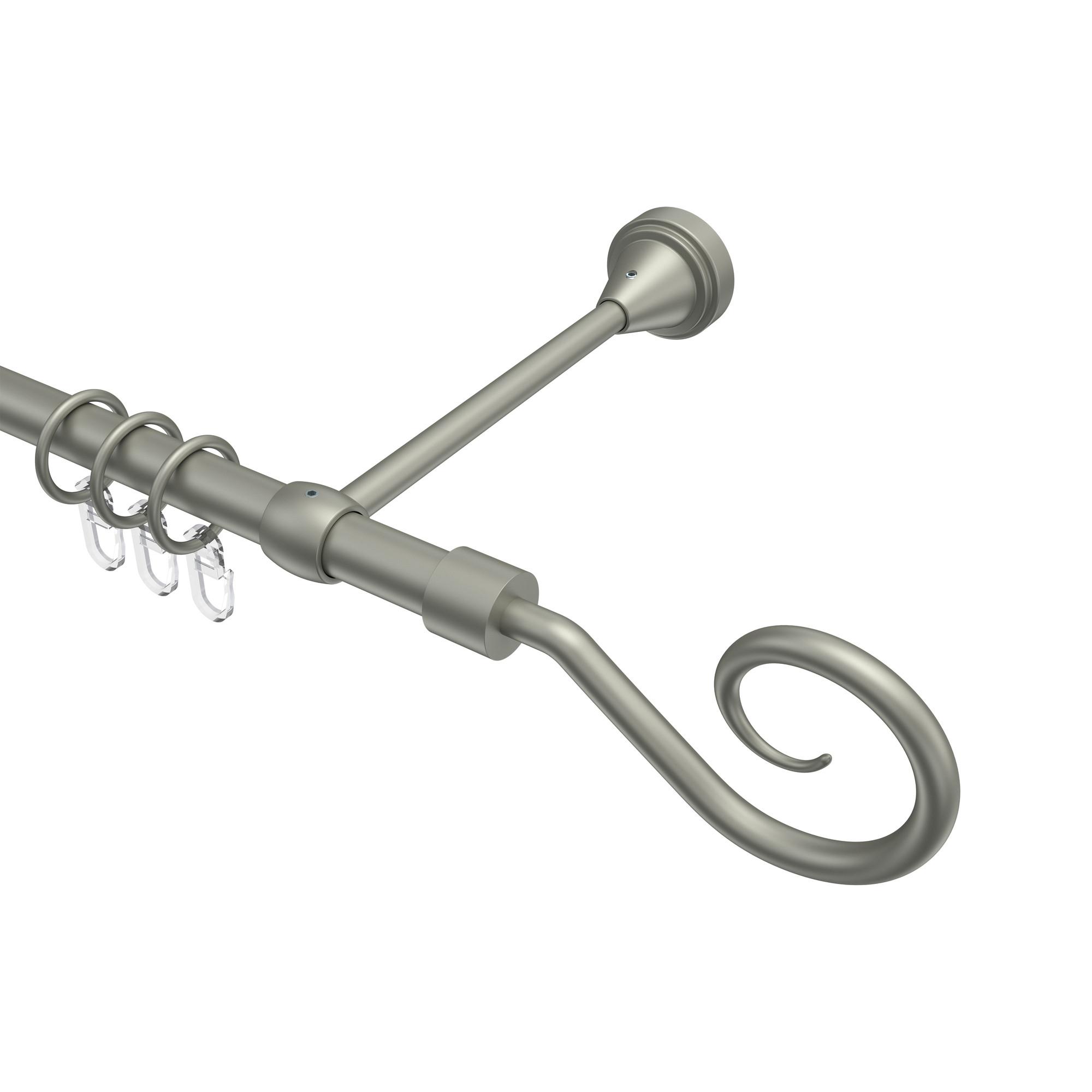 GARDINENSTANGE Primus Allegra 360 cm (geteilt in 2 x 180 cm), 1-läufig, 16 mm Ø Chrom matt - Chromfarben/Nickelfarben, Metall (360cm) - INTERDECO