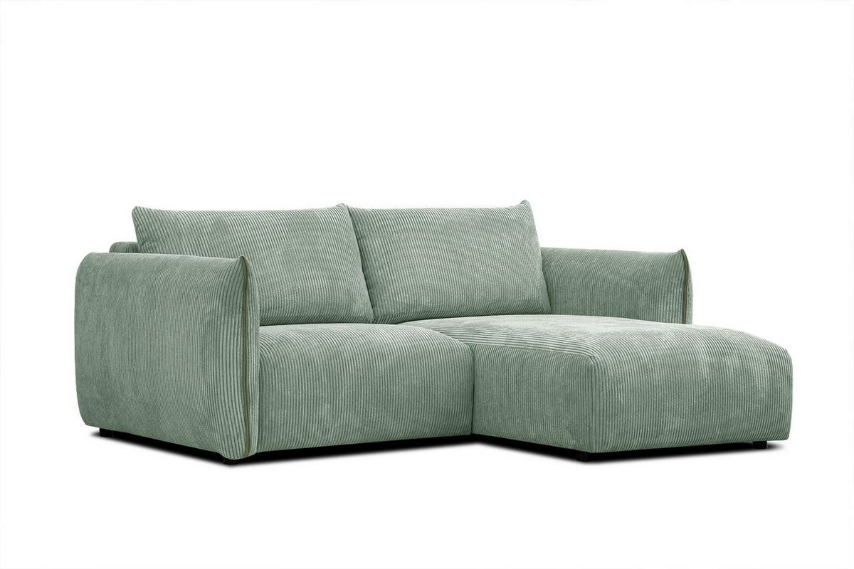 ECKSOFA TAUER 3-Sitzer, mintgrün - Schwarz/Mintgrün, Holzwerkstoff/Kunststoff (206/173cm) - Wozimo