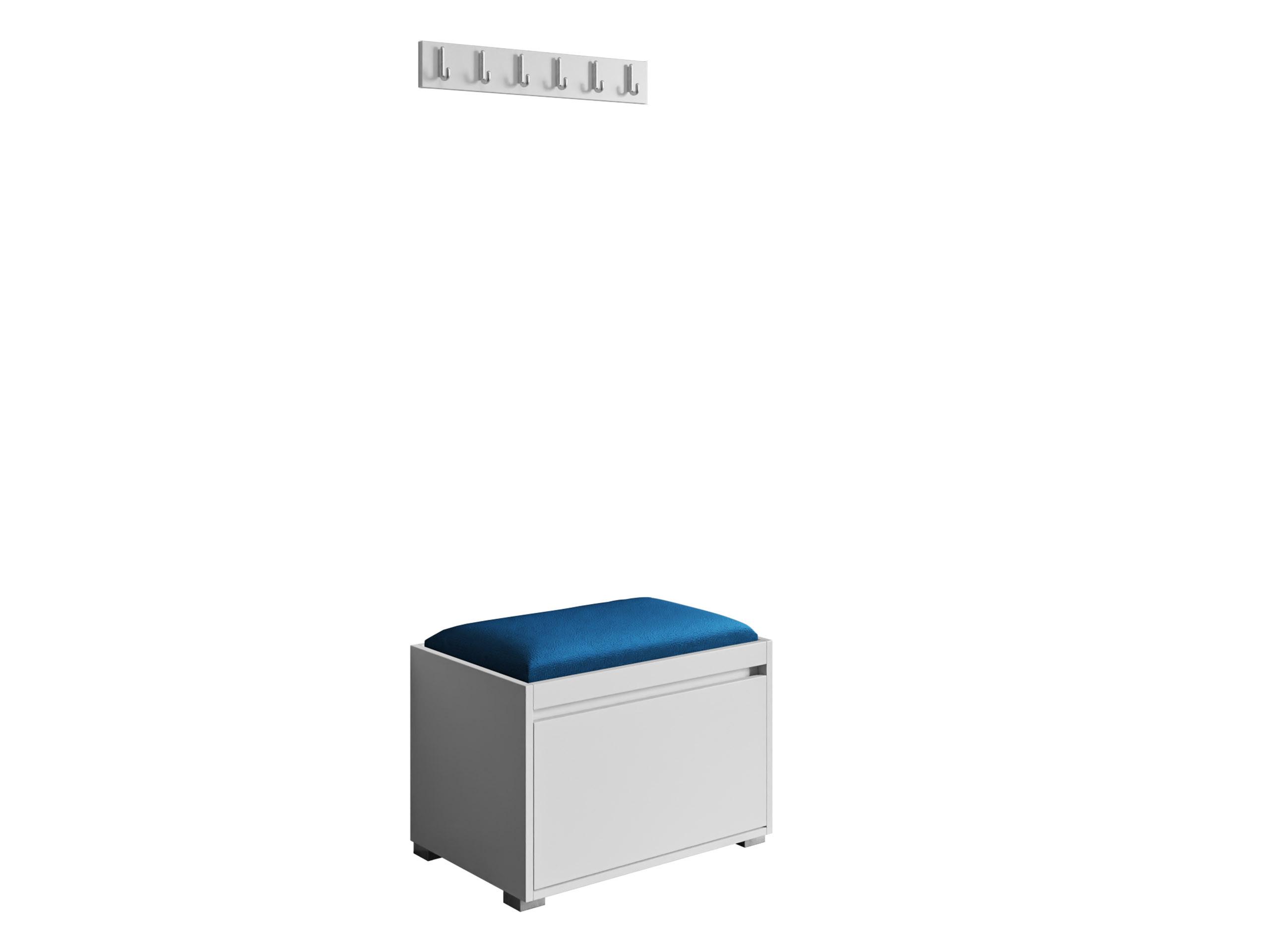 GARDEROBEN-SET Grawis 60 III - Blau/Silberfarben, Holzwerkstoff/Kunststoff (64.5/45/34cm) - MIRJAN24