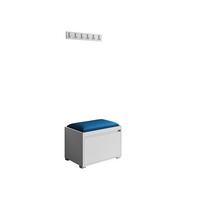 GARDEROBEN-SET Grawis 60 III - Blau/Silberfarben, Holzwerkstoff/Kunststoff (64.5/45/34cm) - MIRJAN24