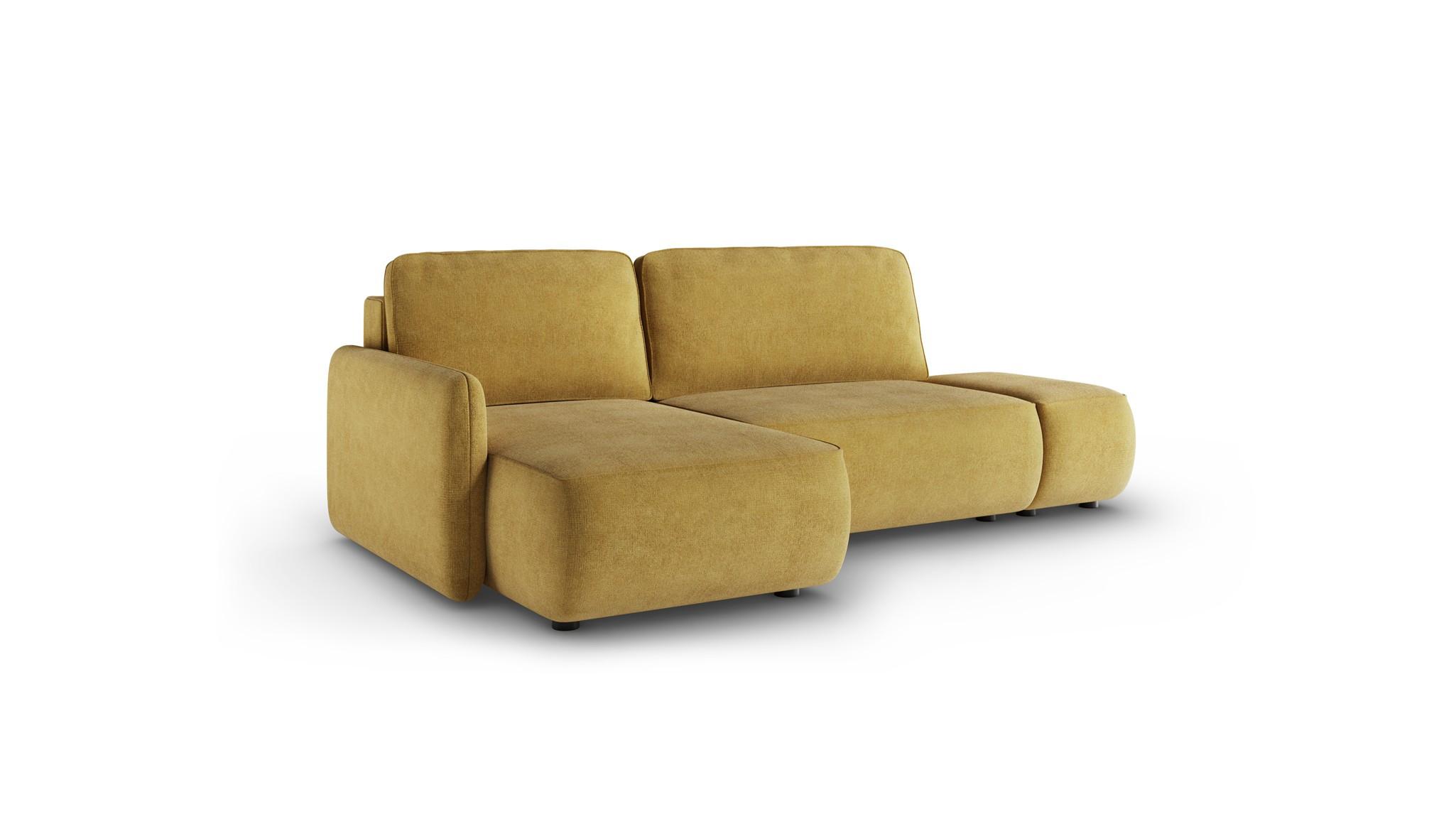 ECKSOFA Luka Mit Schlaffunktion - Gelb, Holzwerkstoff/Textil (229/148cm) - Fun Möbel