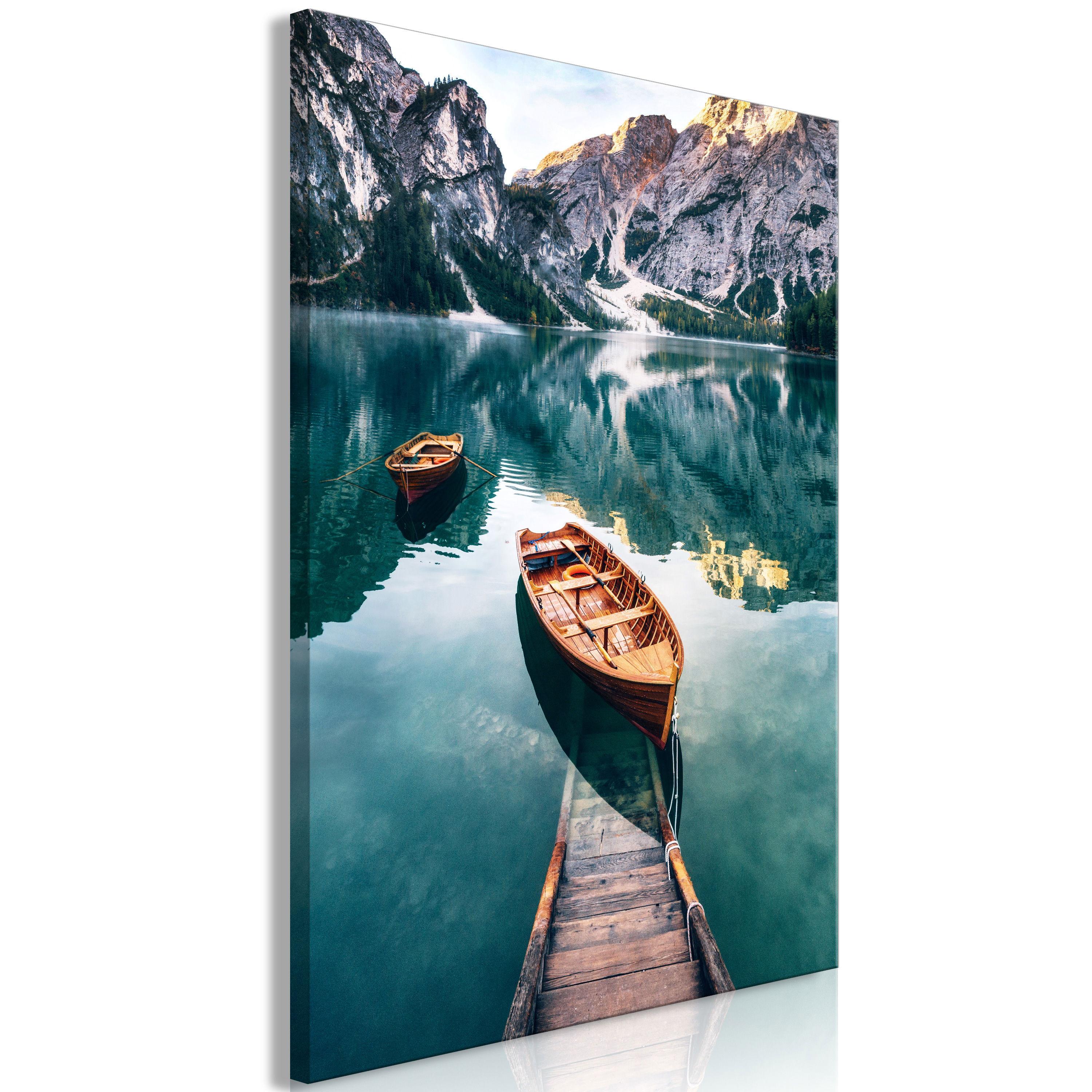 KUNSTDRUCK Grün 40/60 cm - Braun/Grün, Textil (40/60cm) - KUNSTLOFT