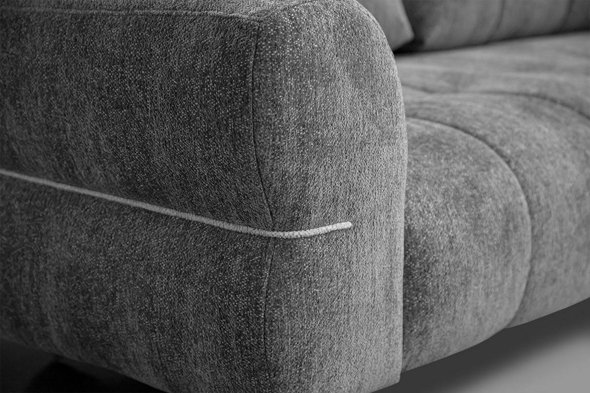 SOFA SALVINI 2,5-Sitzer, grau - Schwarz/Grau, Holzwerkstoff/Textil (176/88/99cm) - Wozimo