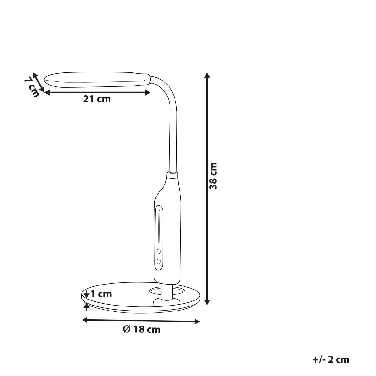 SCHREIBTISCHLAMPE Cygnus 18/21/38 cm - Schwarz, Kunststoff (18/21/38cm) - Beliani