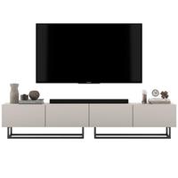 TV-LOWBOARD 2-er Set Enjoy Kaschmir Matt mit Metallrahmen 120 cm - Kaschmir/Schwarz, Holzwerkstoff/Metall (240/46/35cm) - Meble Lindner