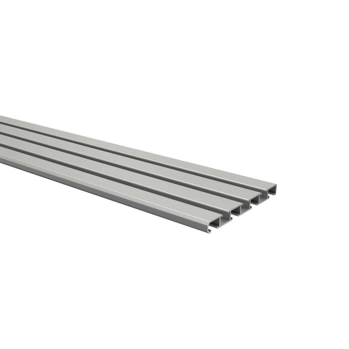 GARDINENSCHIENE Slimline 120 cm, 3-/4-läufig Silbergrau - Silberfarben/Alufarben, Metall (8.6/1.1/120cm) - INTERDECO