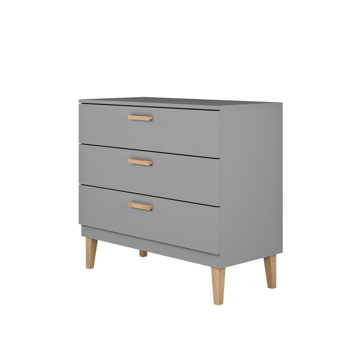 KINDERKOMMODE Kubi Grau - Grau, Holzwerkstoff (100/47/90cm) - Petits-meubles