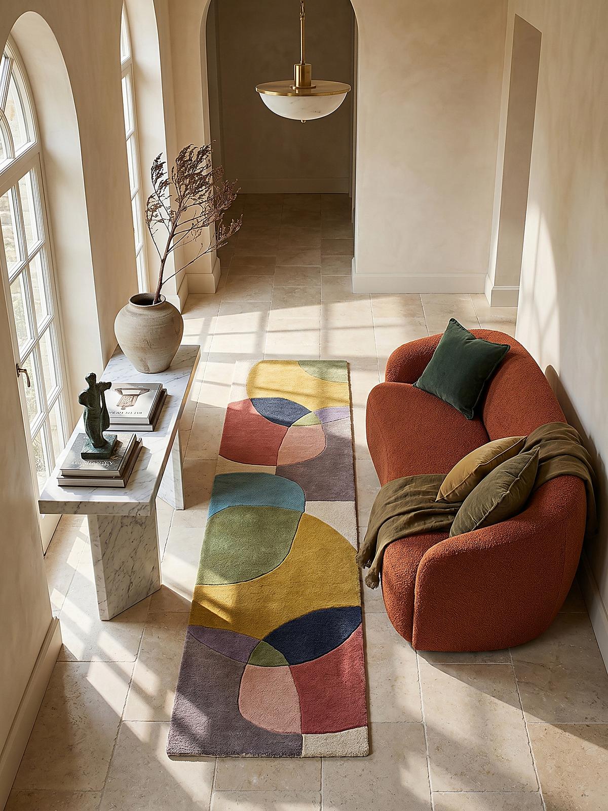 WOLLTEPPICH AIRE, abstrakt, aus Wolle, Bunt, 60 x 230 cm - Multicolor, Textil (230/60cm) - KADIMA DESIGN
