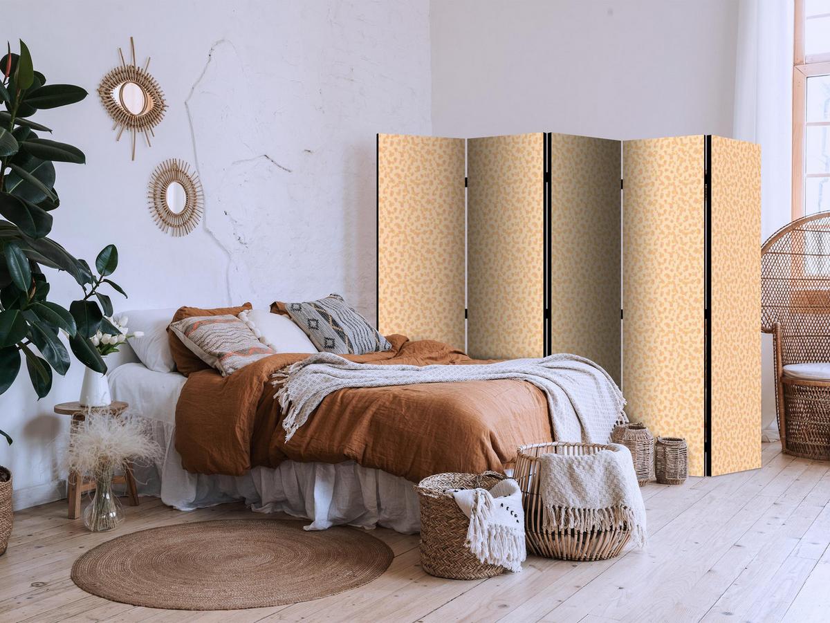 PARAVENT Akustik 5-tlg 225x172 cm Punkte - Orange, Holz/Textil (225/172/3cm) - Muralo