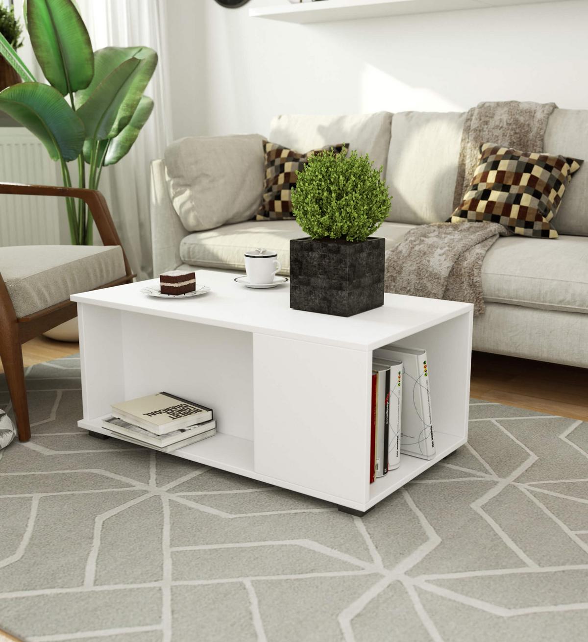 COUCHTISCH Weiß 38/90/51 - Weiß, Textil (51/90/38cm) - RAUMHIRSCH FURNITURE