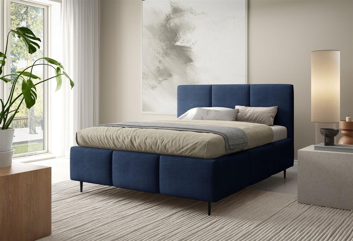 POLSTERBETT Miami - Blau, Holzwerkstoff/Textil (180/200cm) - Fun Möbel