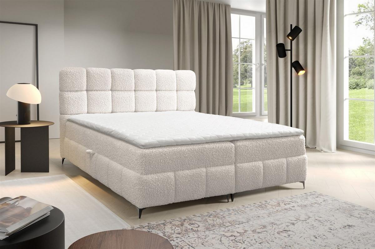BOXBETT Sophie In Rolf - Creme, Holzwerkstoff/Textil (120/200cm) - Fun Möbel