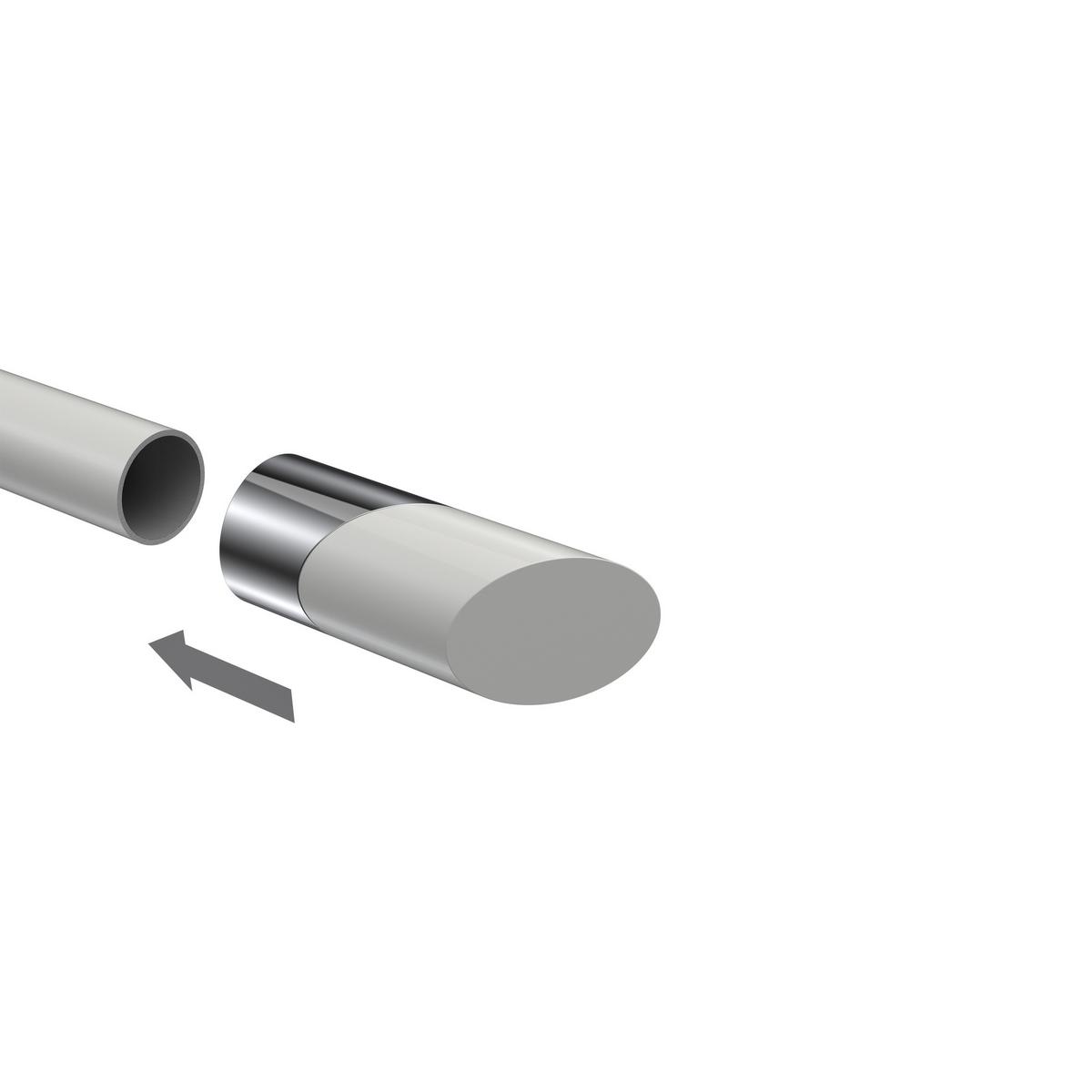 ENDSTÜCKE FÜR GARDINENSTANGEN 20 mm Ø, Verano Chrom/Weiß, Packung 2 Stück - Chromfarben/Weiß, Metall (6.1/2.5/2.5cm) - INTERDECO