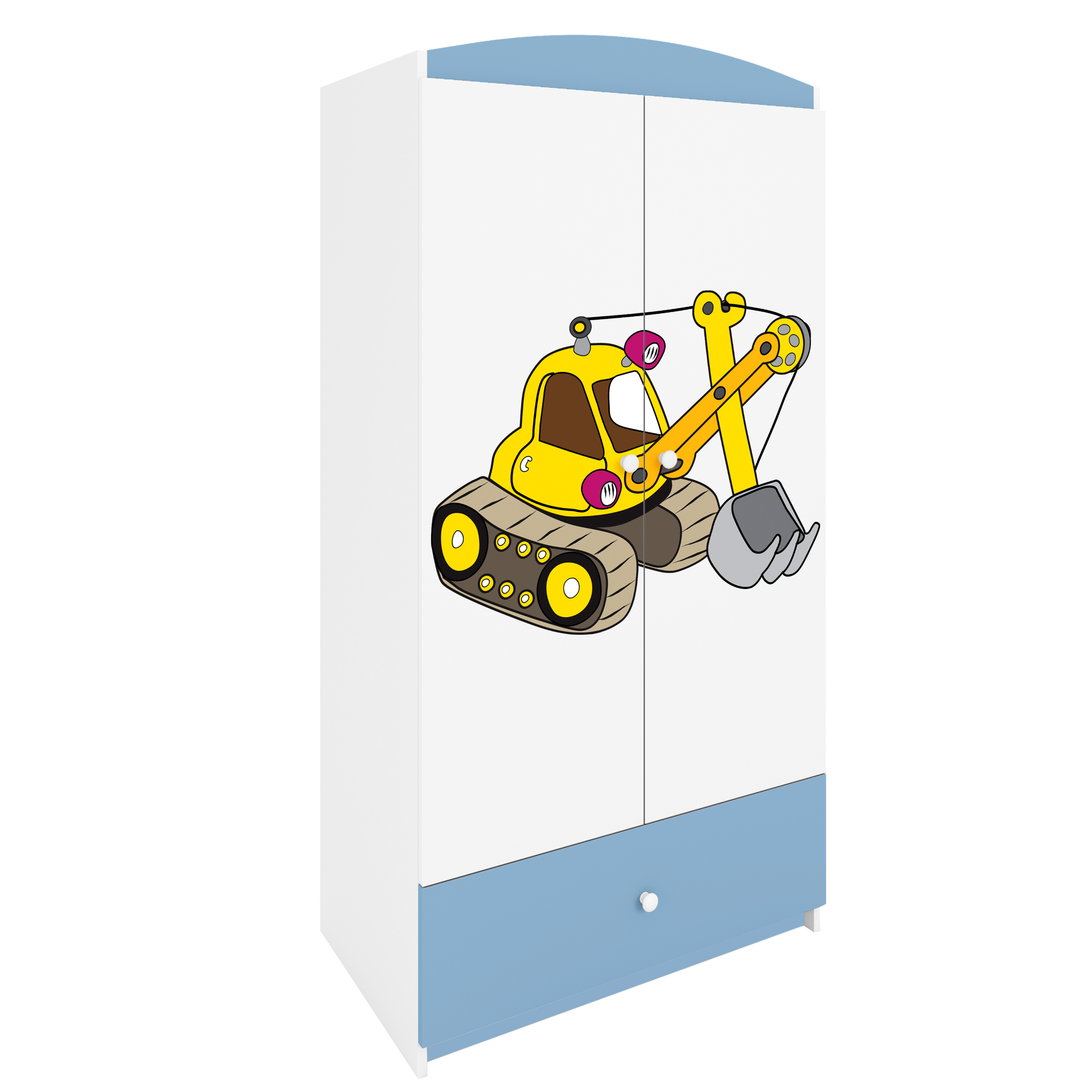 KINDERKLEIDERSCHRANK Excavator - Blau, Holzwerkstoff (90/175/52cm) - RAUMHIRSCH FURNITURE